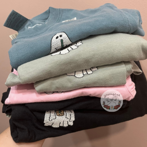 Coffee ghost embroidered tshirt