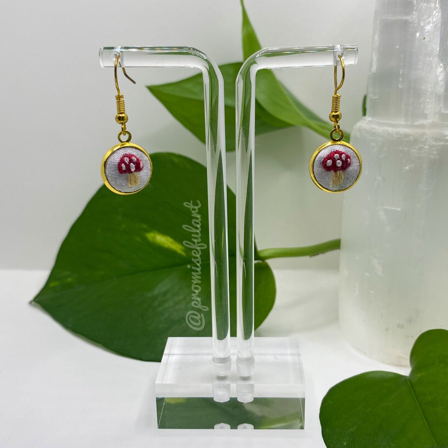 mushroom gold dangles