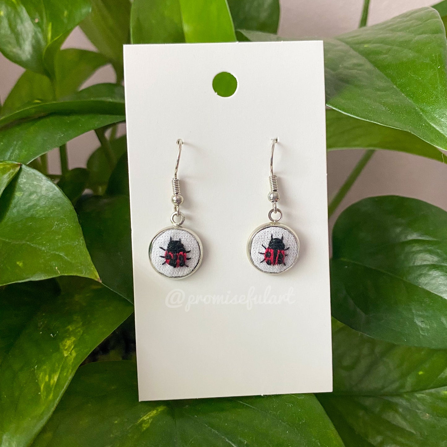 ladybug silver dangles