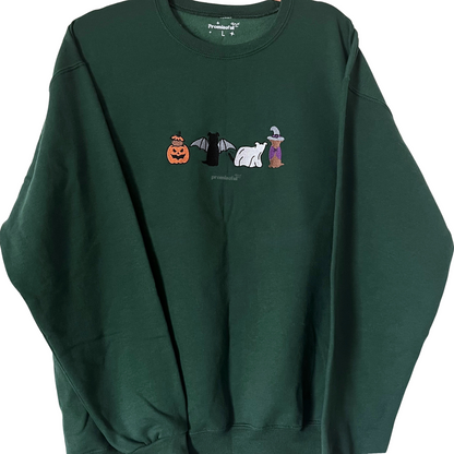 halloween dogs embroidered crewneck