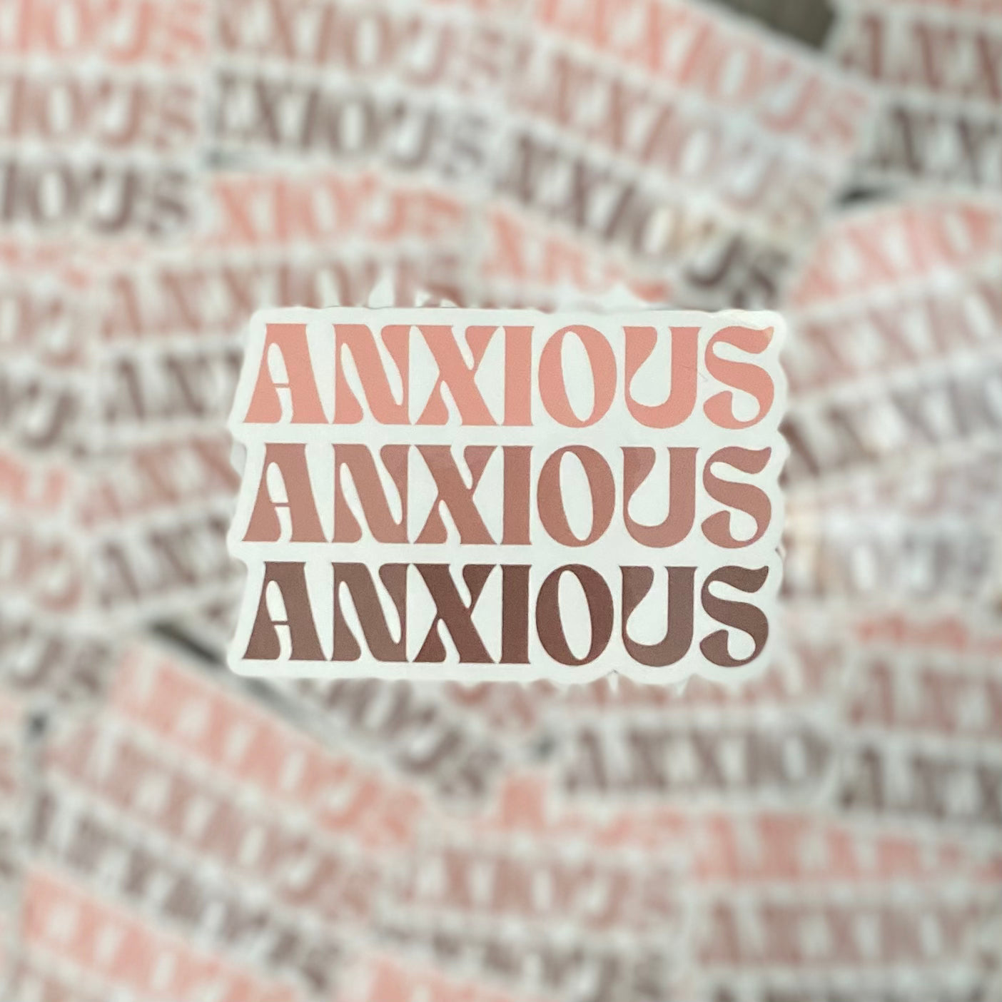 mauve anxious spell out sticker
