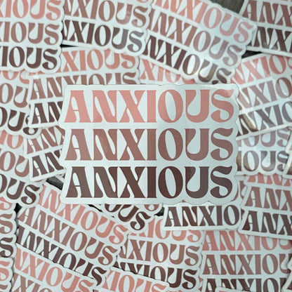 mauve anxious spell out sticker